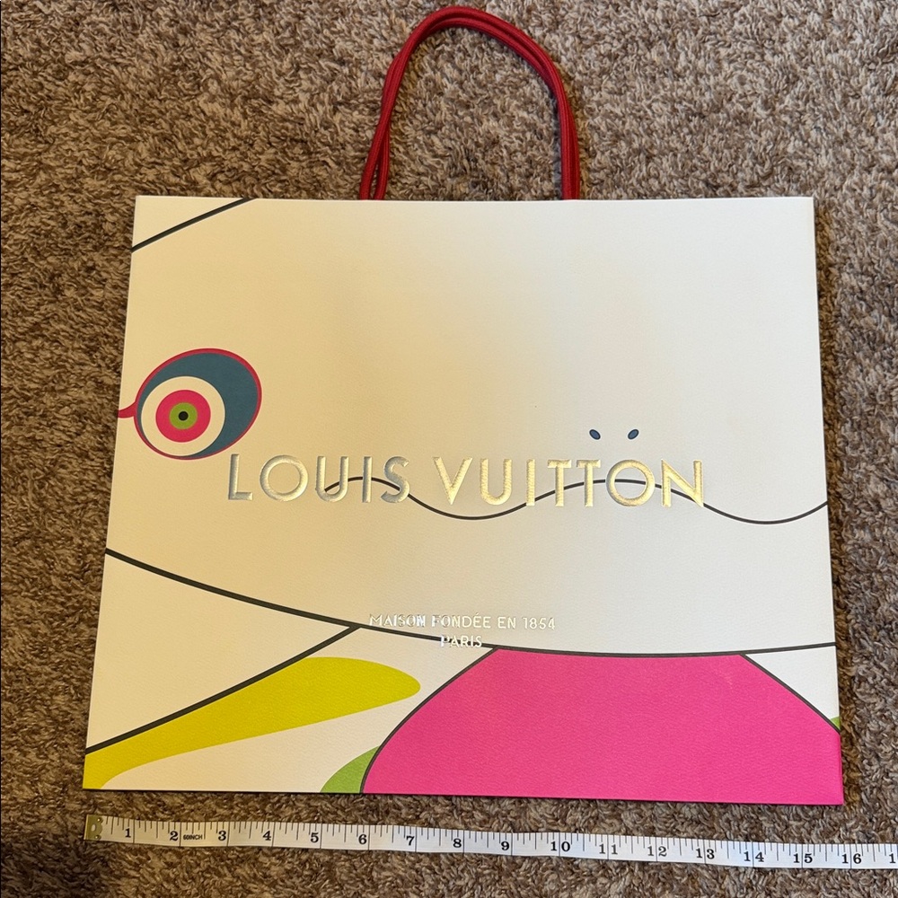 LV x TM Louis Vuitton Murakami White Multi Limited Edition Shopping Bag …MEDIUM